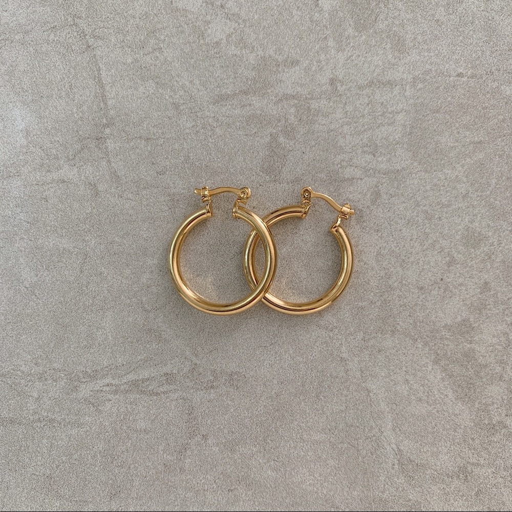 Small Tube Hoops | 18k Gold Filled - Picture 2 of 4